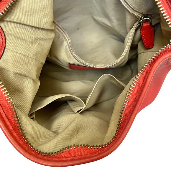 Coach Legacy Carnelian Leather Duffel #19889 - Coral Red Bucket Shoulder Bag - Picture 6 of 10